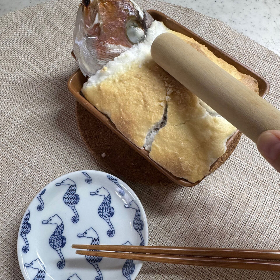 魚焼きグリルで鯛の塩釜焼き（1人分）
